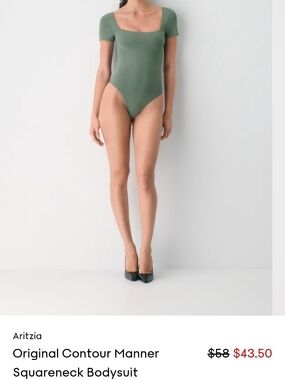 NWOT Aritzia Original Contour Manner Squareneck Bodysuit